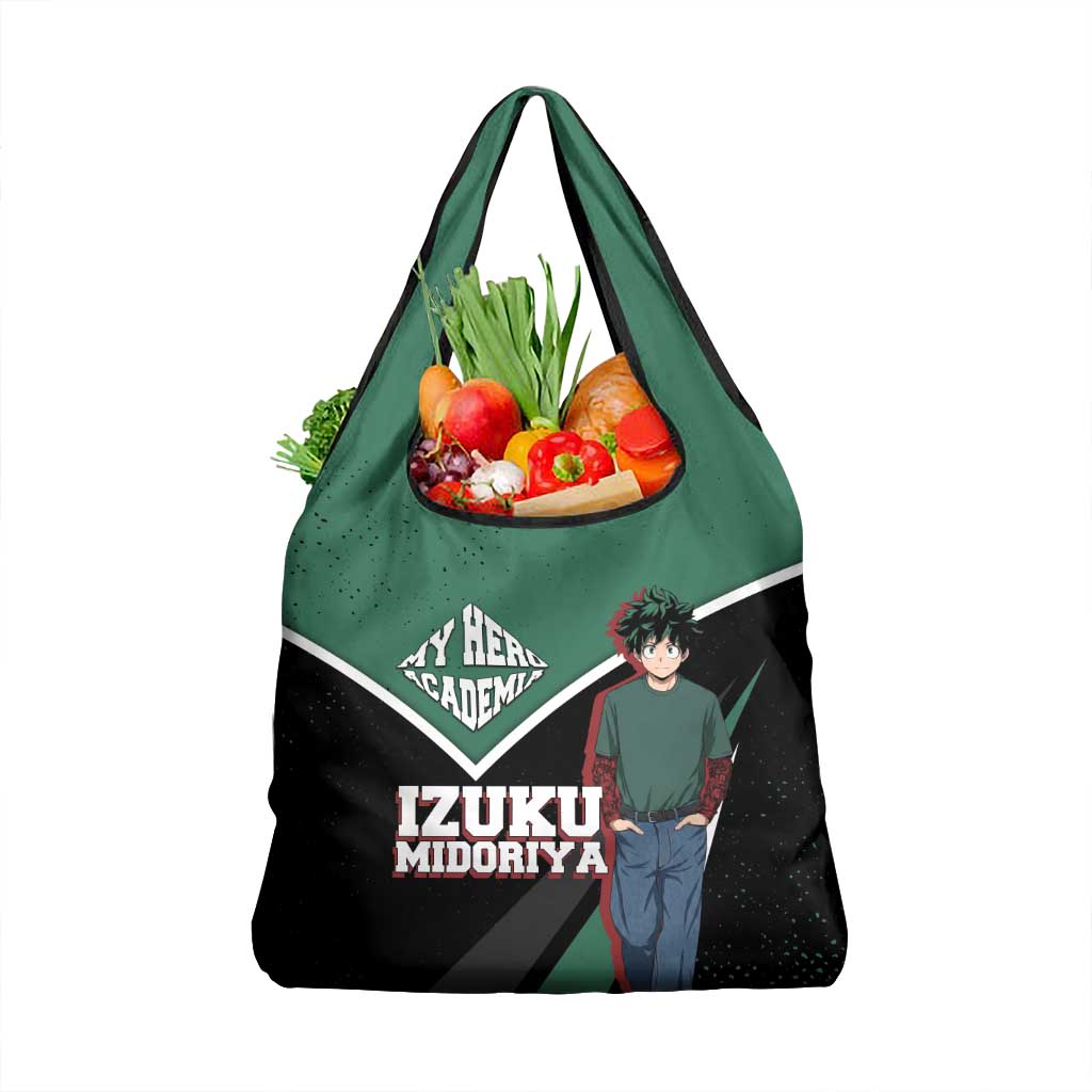 Izuku Midoriya My Hero Academia Grocery Bag Anime Grunge Splatter Graphic Style