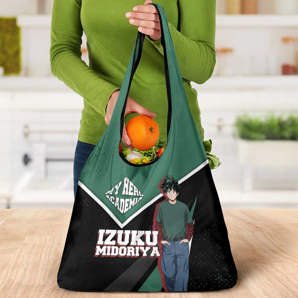 Izuku Midoriya My Hero Academia Grocery Bag Anime Grunge Splatter Graphic Style