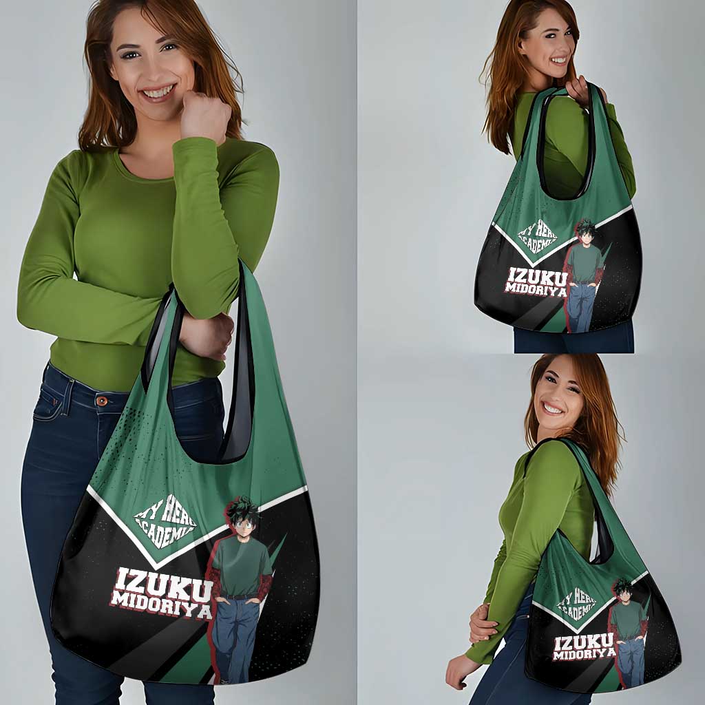 Izuku Midoriya My Hero Academia Grocery Bag Anime Grunge Splatter Graphic Style