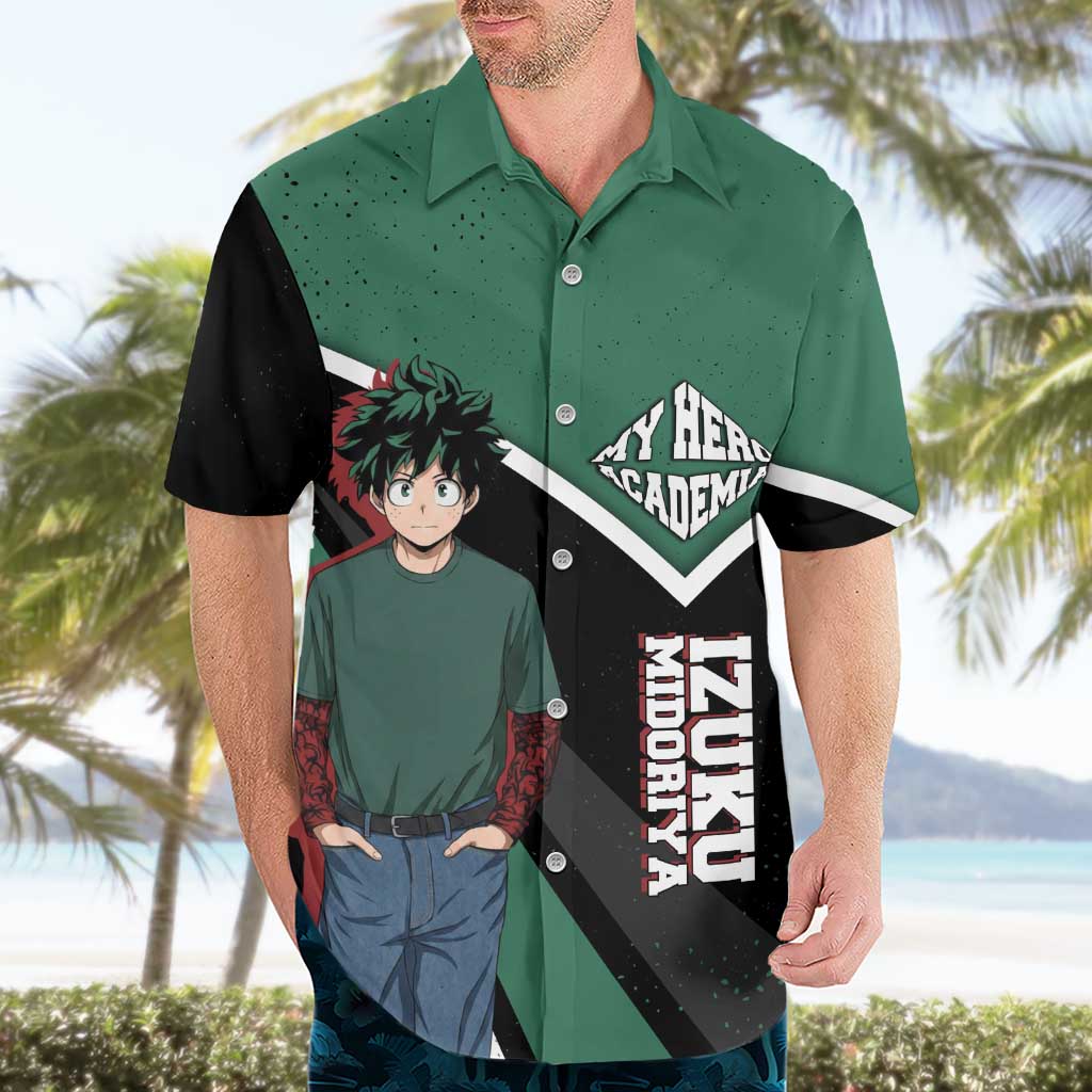 Izuku Midoriya My Hero Academia Hawaiian Shirt Anime Grunge Splatter Graphic Style