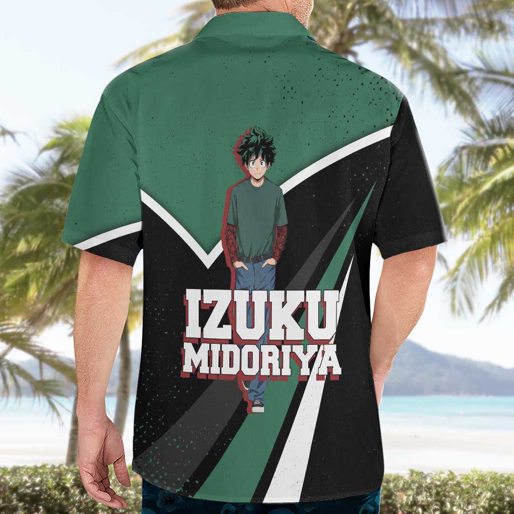 Izuku Midoriya My Hero Academia Hawaiian Shirt Anime Grunge Splatter Graphic Style