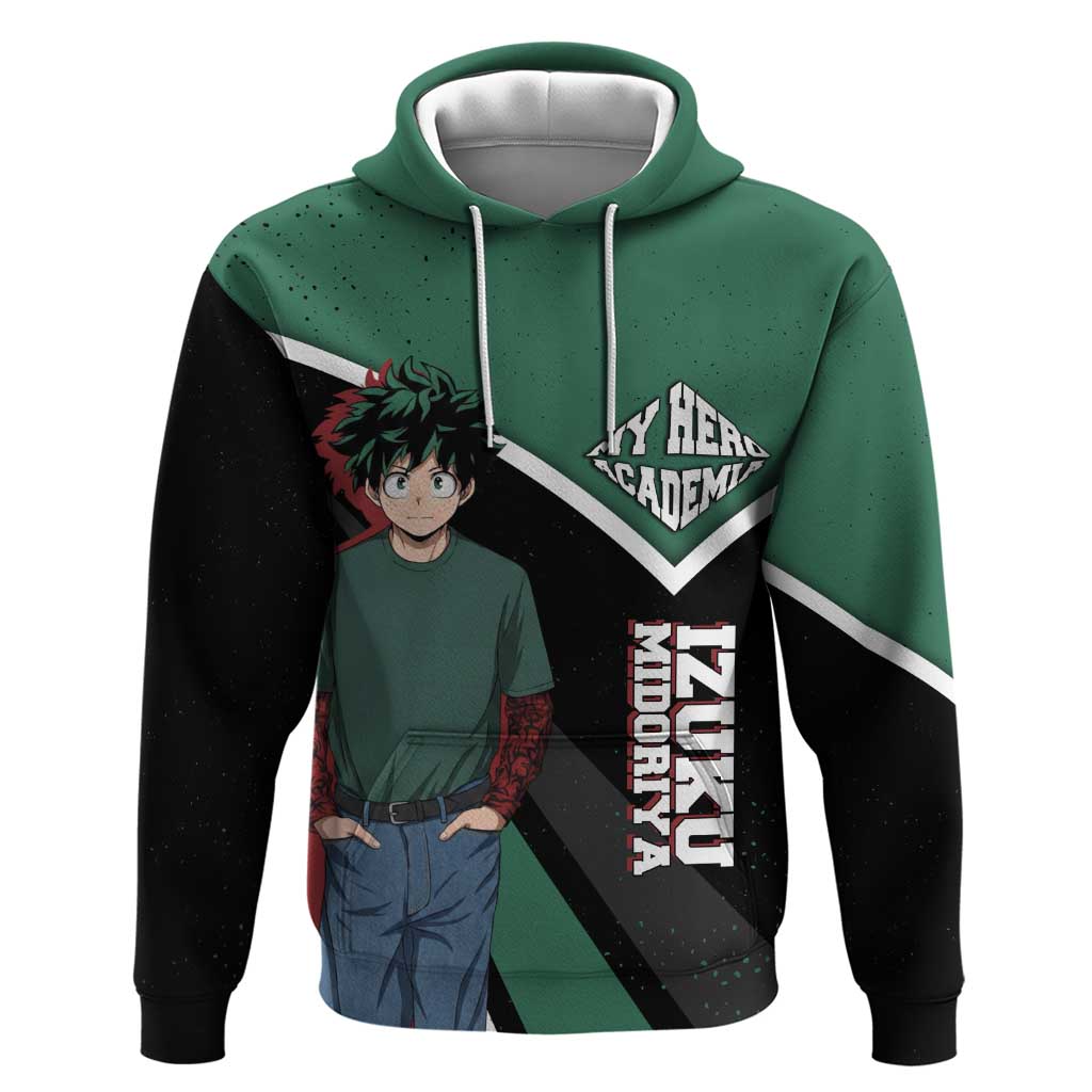 Izuku Midoriya My Hero Academia Hoodie Anime Grunge Splatter Graphic Style