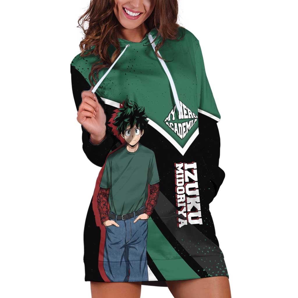 Izuku Midoriya My Hero Academia Hoodie Dress Anime Grunge Splatter Graphic Style
