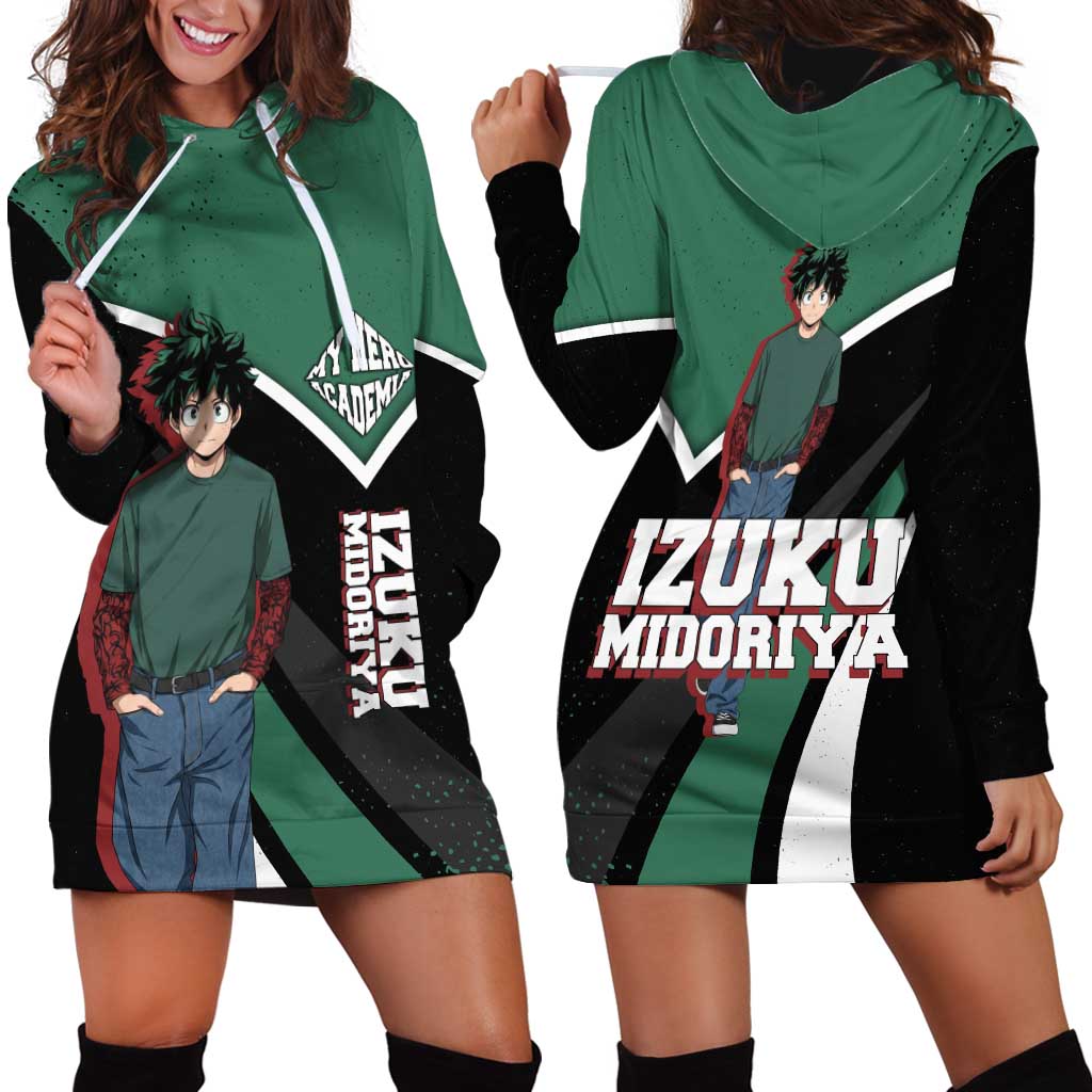 Izuku Midoriya My Hero Academia Hoodie Dress Anime Grunge Splatter Graphic Style