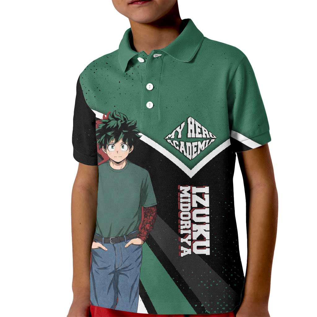 Izuku Midoriya My Hero Academia Kid Polo Shirt Anime Grunge Splatter Graphic Style