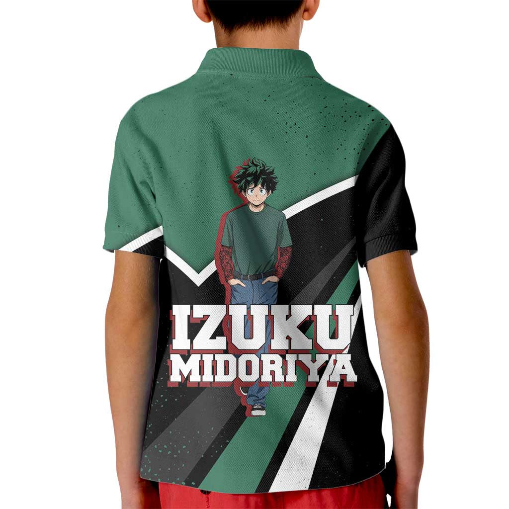 Izuku Midoriya My Hero Academia Kid Polo Shirt Anime Grunge Splatter Graphic Style