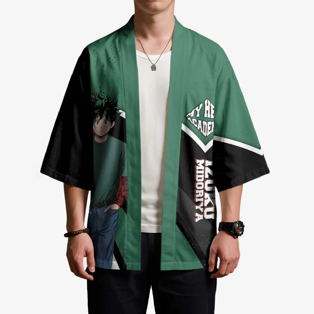 Izuku Midoriya My Hero Academia Kimono Anime Grunge Splatter Graphic Style