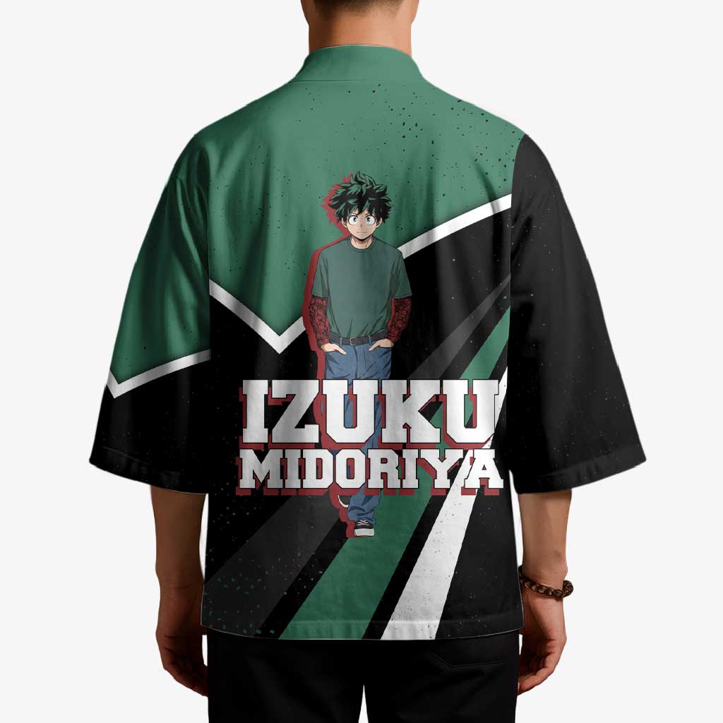 Izuku Midoriya My Hero Academia Kimono Anime Grunge Splatter Graphic Style