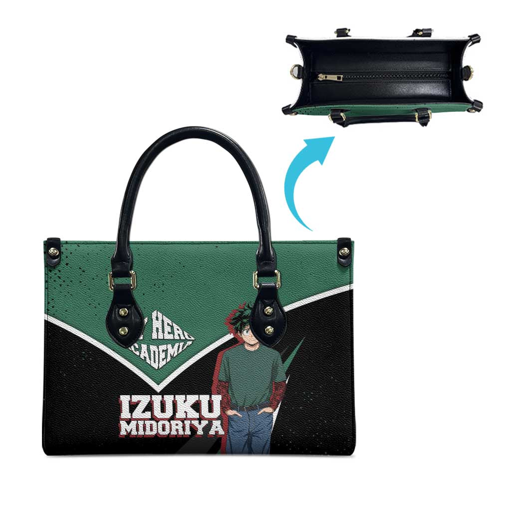 Izuku Midoriya My Hero Academia Leather Bag Anime Grunge Splatter Graphic Style