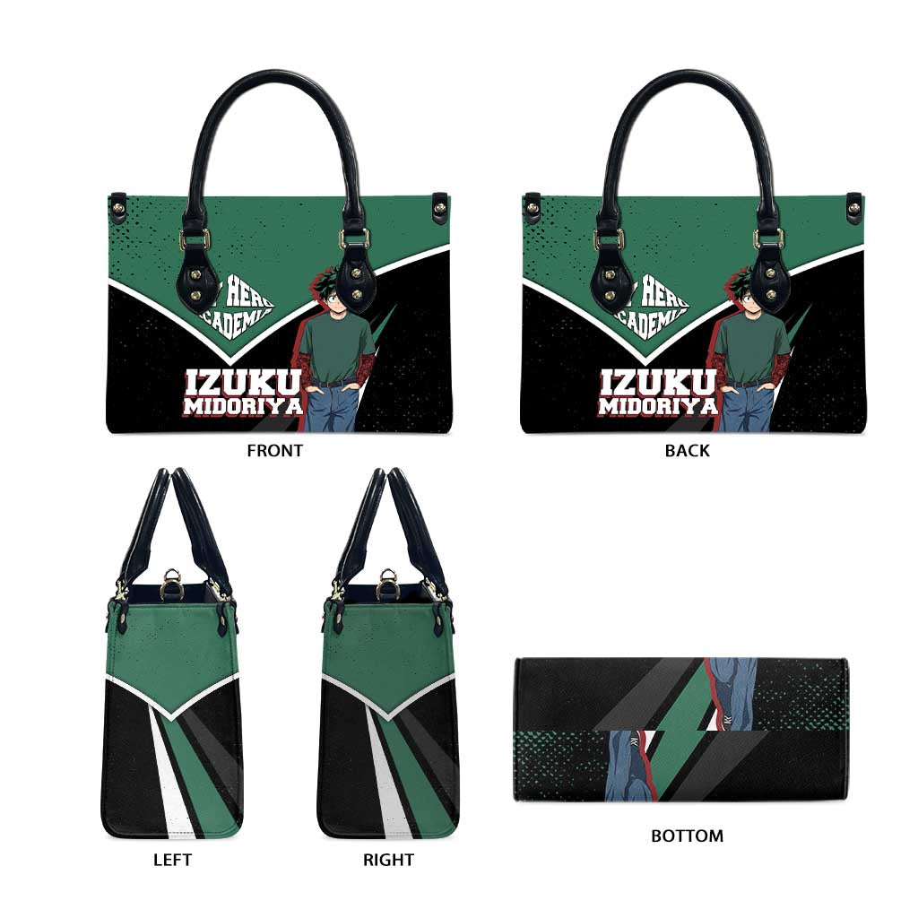 Izuku Midoriya My Hero Academia Leather Bag Anime Grunge Splatter Graphic Style