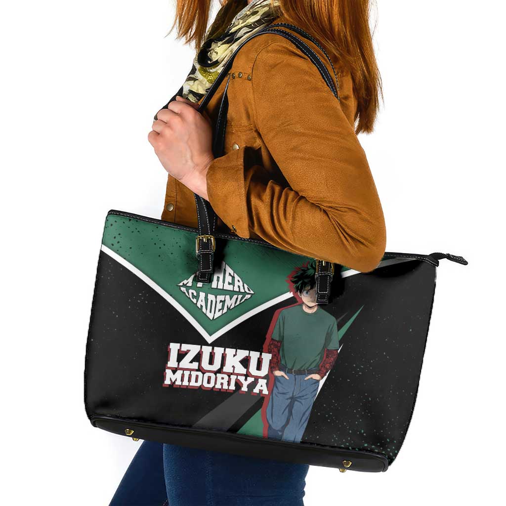 Izuku Midoriya My Hero Academia Leather Tote Bag Anime Grunge Splatter Graphic Style