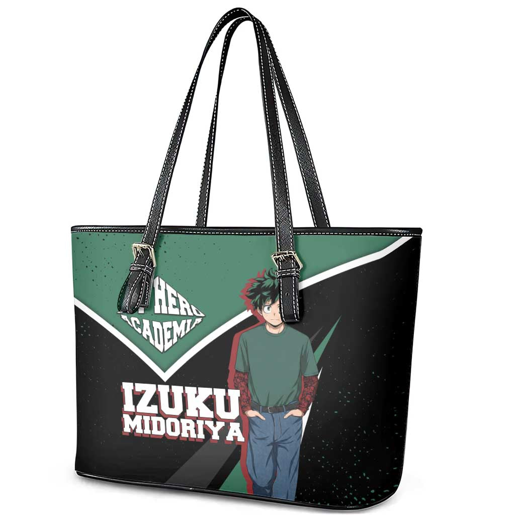 Izuku Midoriya My Hero Academia Leather Tote Bag Anime Grunge Splatter Graphic Style
