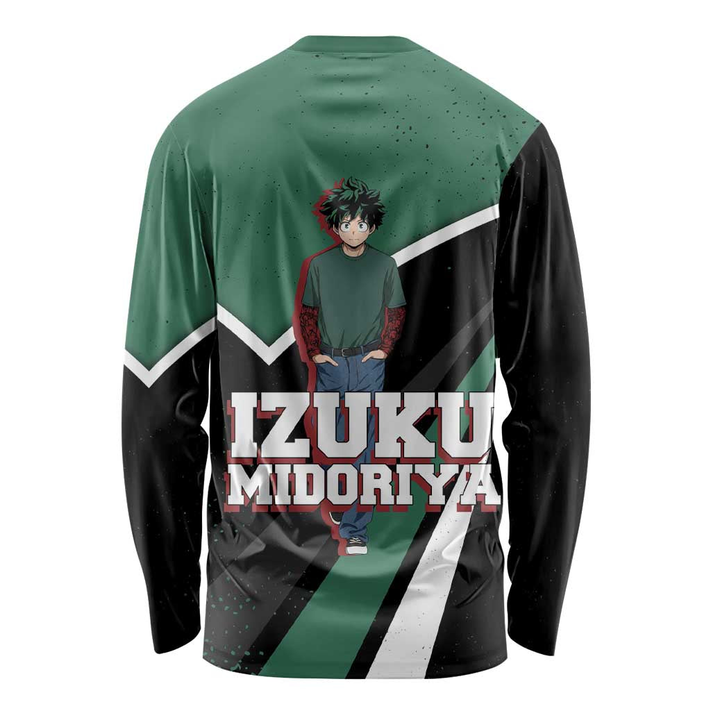 Izuku Midoriya My Hero Academia Long Sleeve Shirt Anime Grunge Splatter Graphic Style