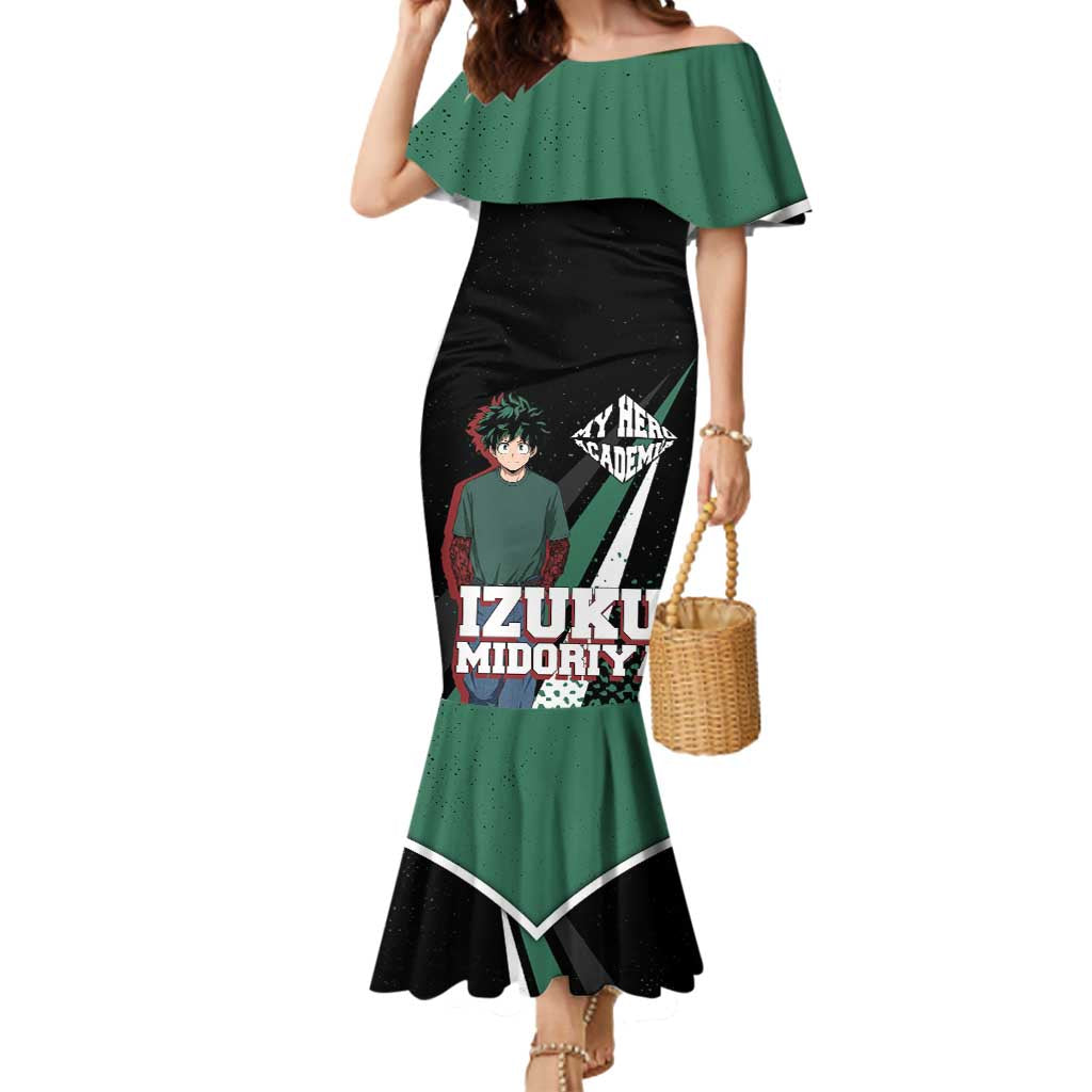 Izuku Midoriya My Hero Academia Mermaid Dress Anime Grunge Splatter Graphic Style