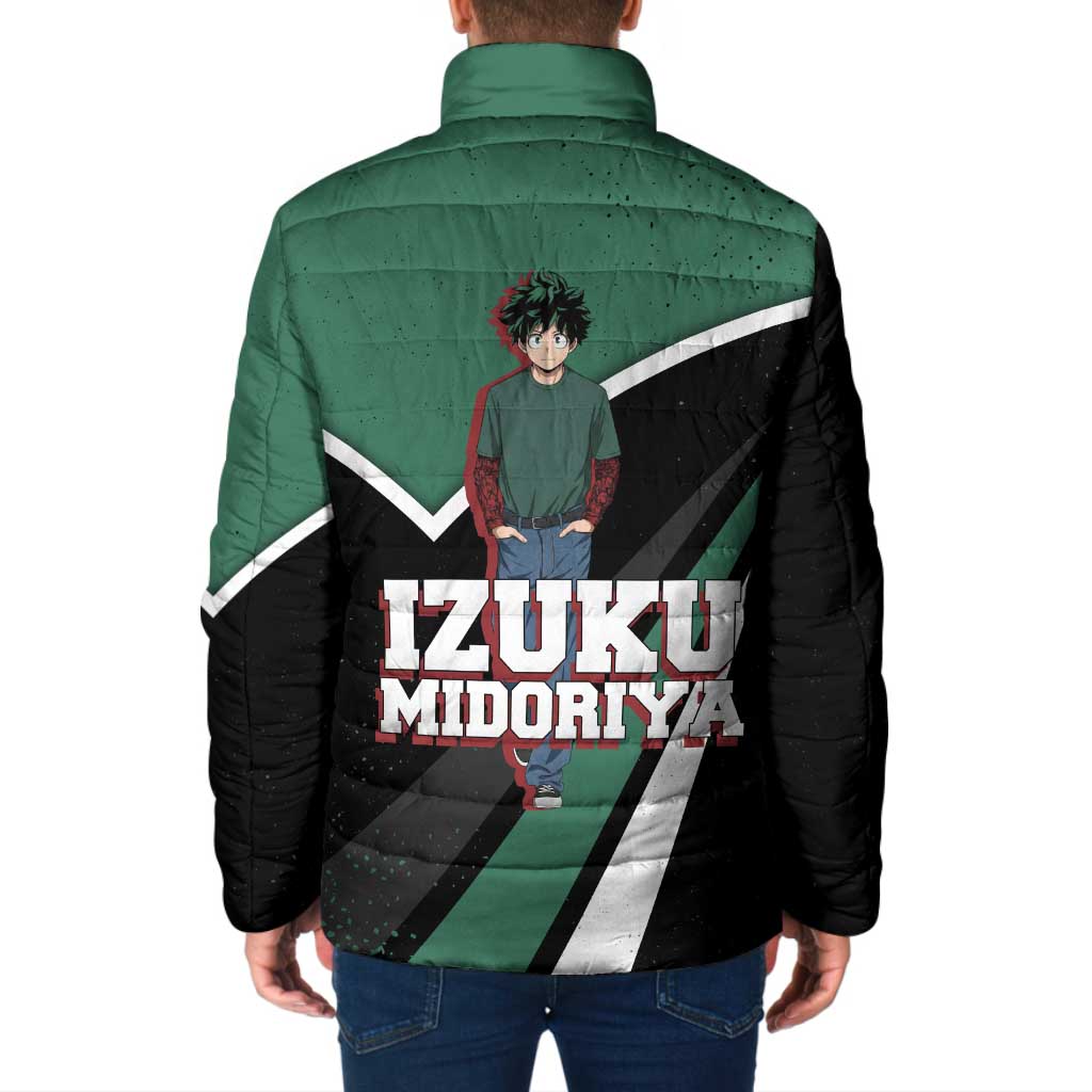 Izuku Midoriya My Hero Academia Padded Jacket Anime Grunge Splatter Graphic Style