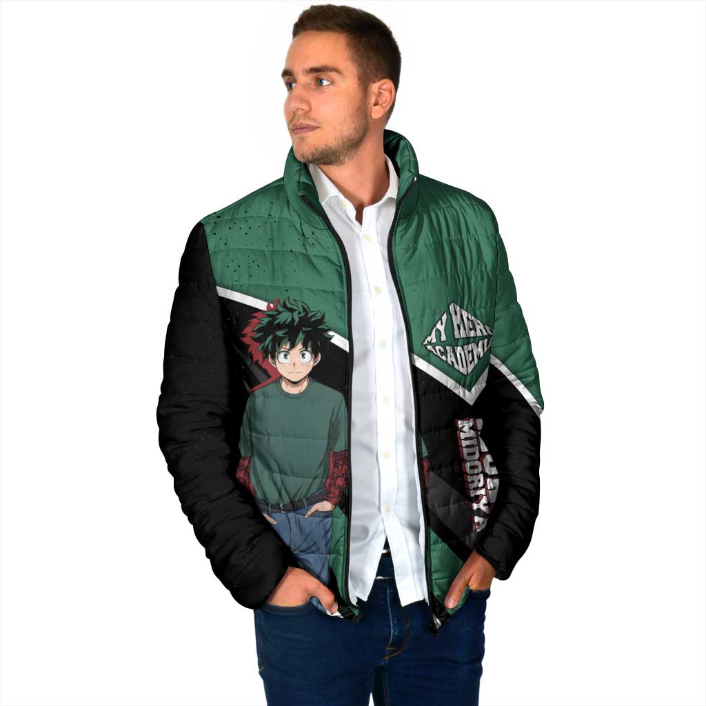Izuku Midoriya My Hero Academia Padded Jacket Anime Grunge Splatter Graphic Style
