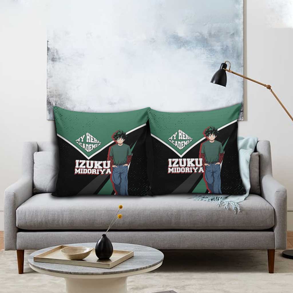 Izuku Midoriya My Hero Academia Pillow Cover Anime Grunge Splatter Graphic Style