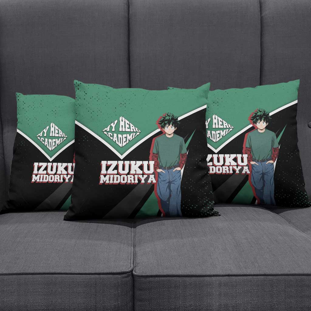 Izuku Midoriya My Hero Academia Pillow Cover Anime Grunge Splatter Graphic Style