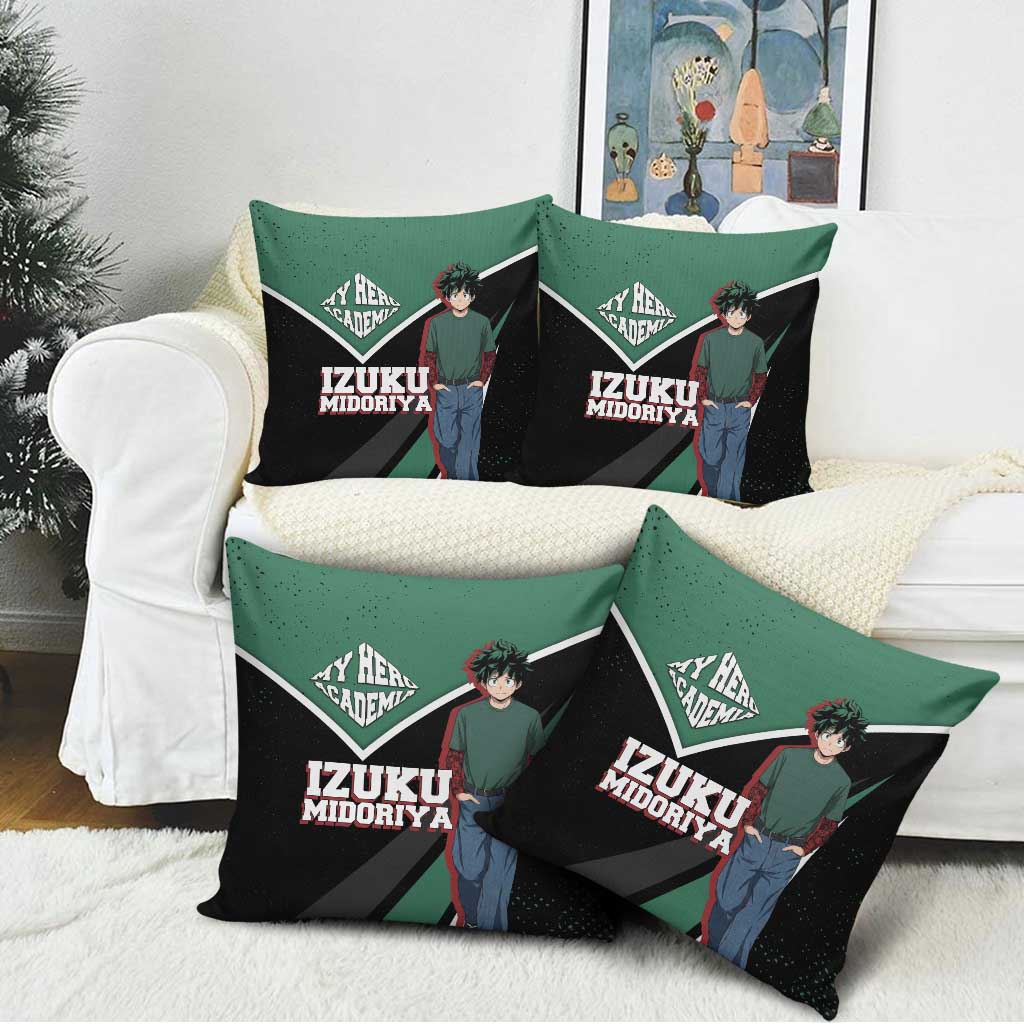 Izuku Midoriya My Hero Academia Pillow Cover Anime Grunge Splatter Graphic Style