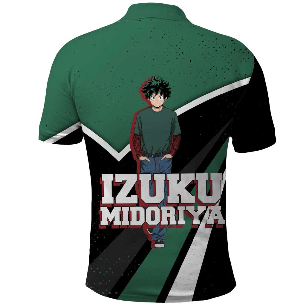 Izuku Midoriya My Hero Academia Polo Shirt Anime Grunge Splatter Graphic Style