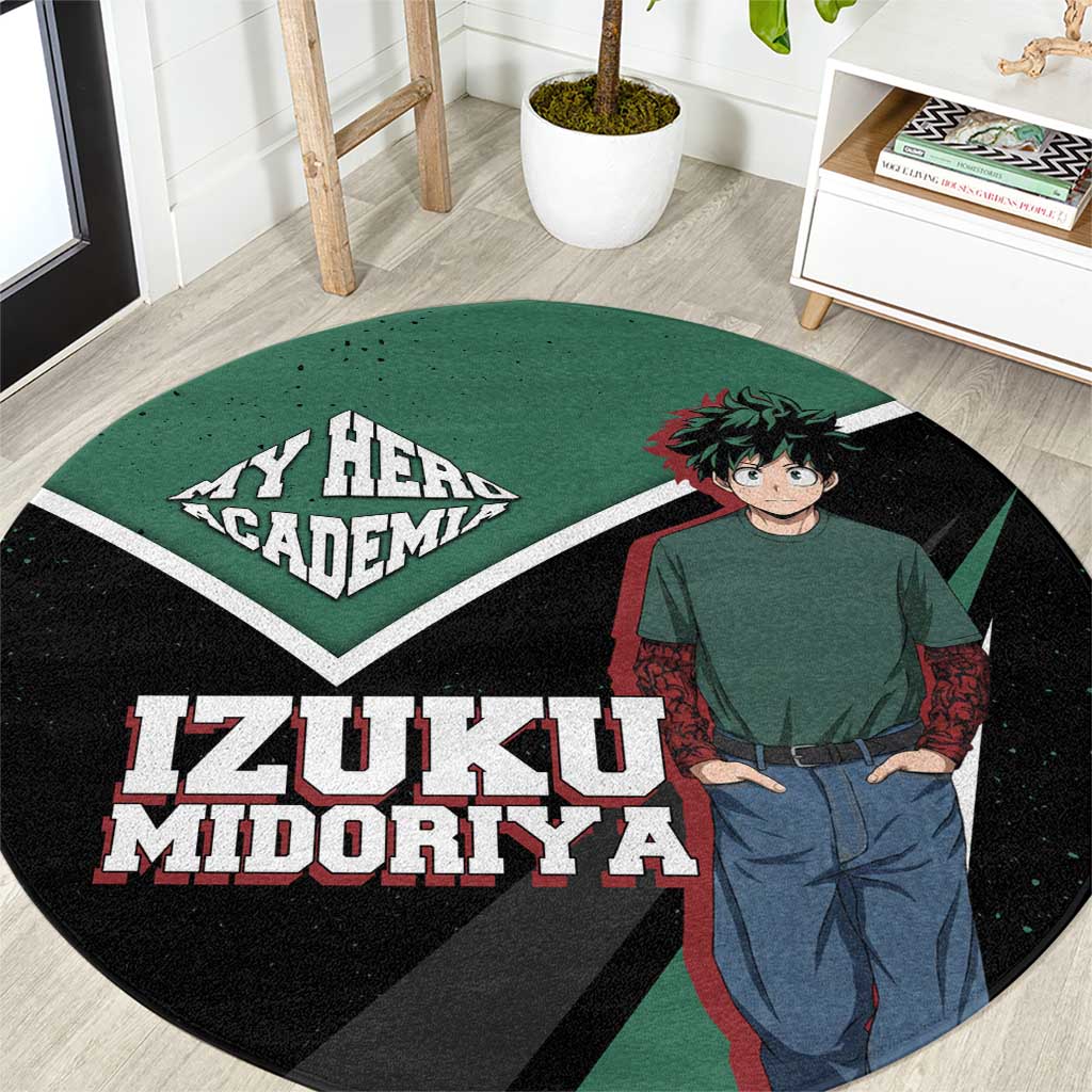 Izuku Midoriya My Hero Academia Round Carpet Anime Grunge Splatter Graphic Style