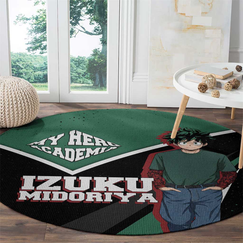 Izuku Midoriya My Hero Academia Round Carpet Anime Grunge Splatter Graphic Style