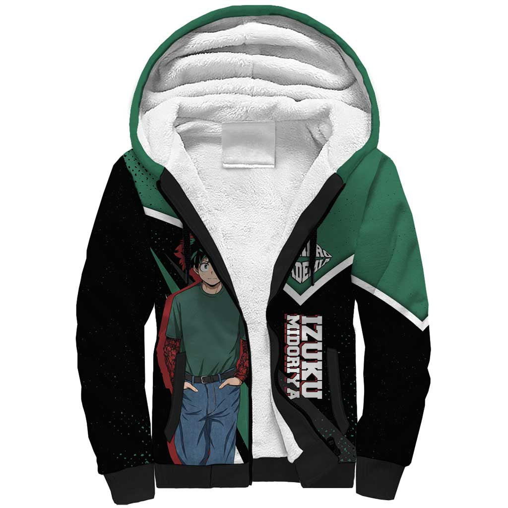 Izuku Midoriya My Hero Academia Sherpa Hoodie Anime Grunge Splatter Graphic Style