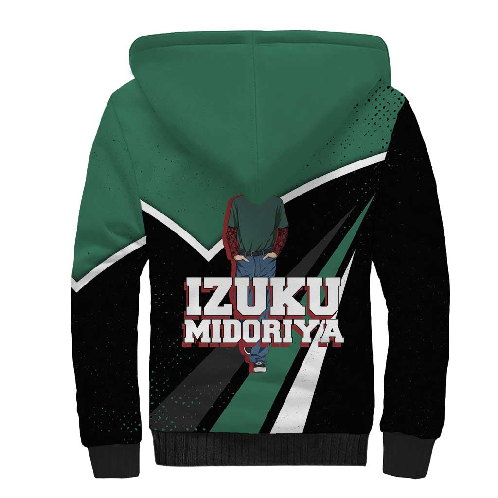 Izuku Midoriya My Hero Academia Sherpa Hoodie Anime Grunge Splatter Graphic Style