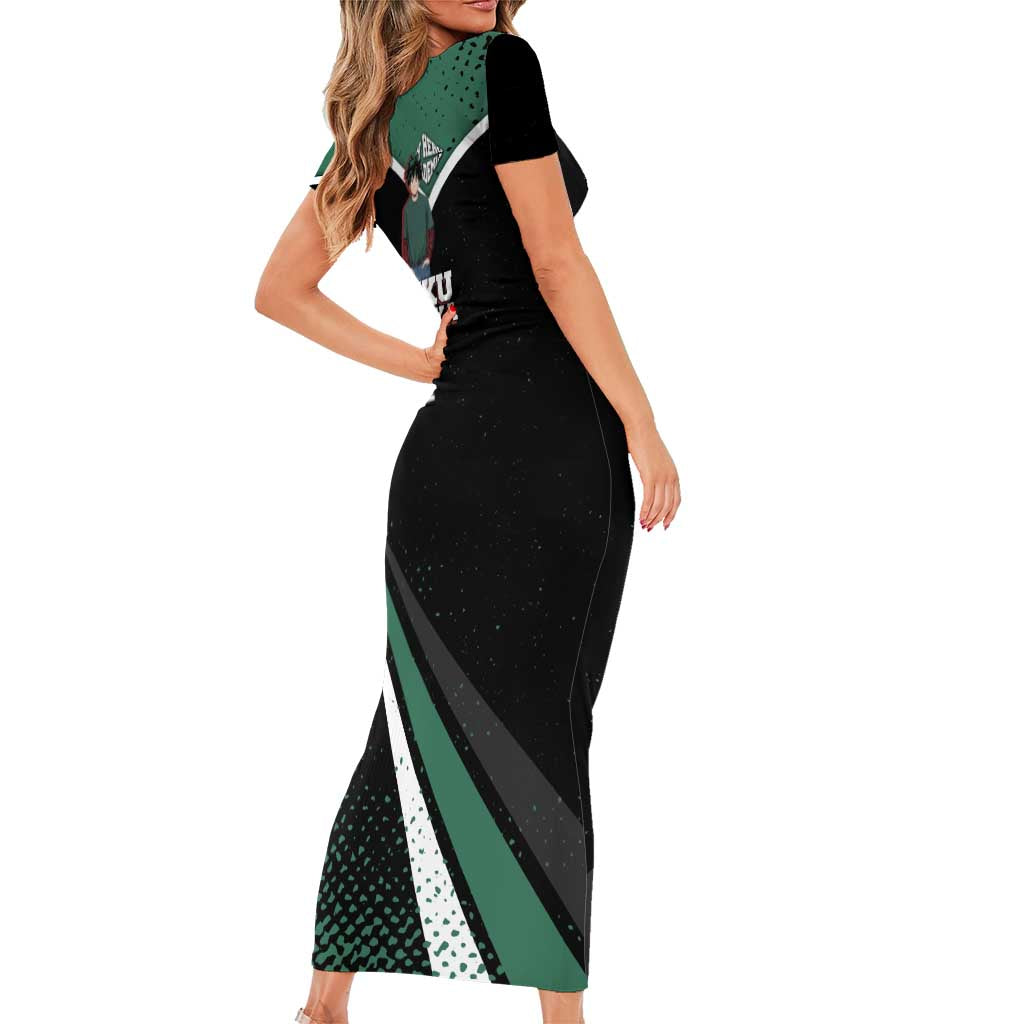 Izuku Midoriya My Hero Academia Short Sleeve Bodycon Dress Anime Grunge Splatter Graphic Style