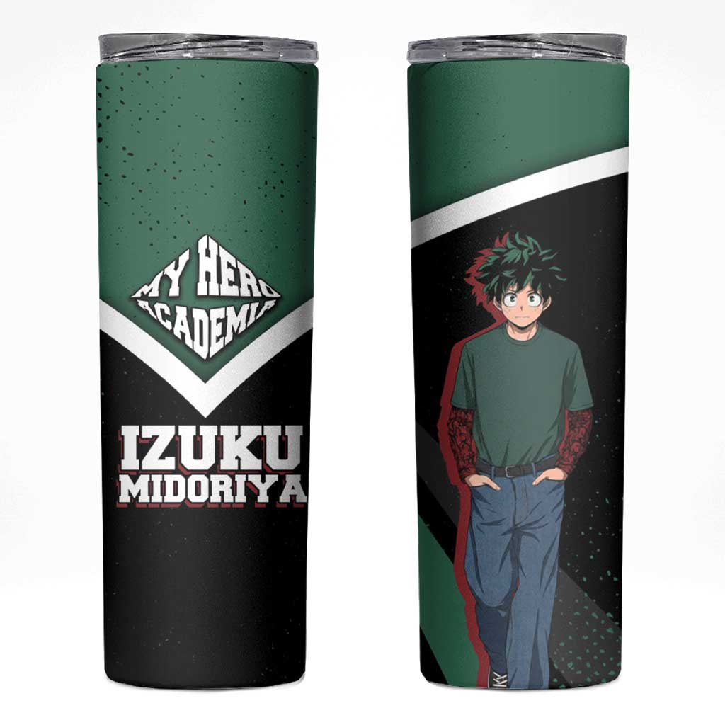 Izuku Midoriya My Hero Academia Skinny Tumbler Anime Grunge Splatter Graphic Style
