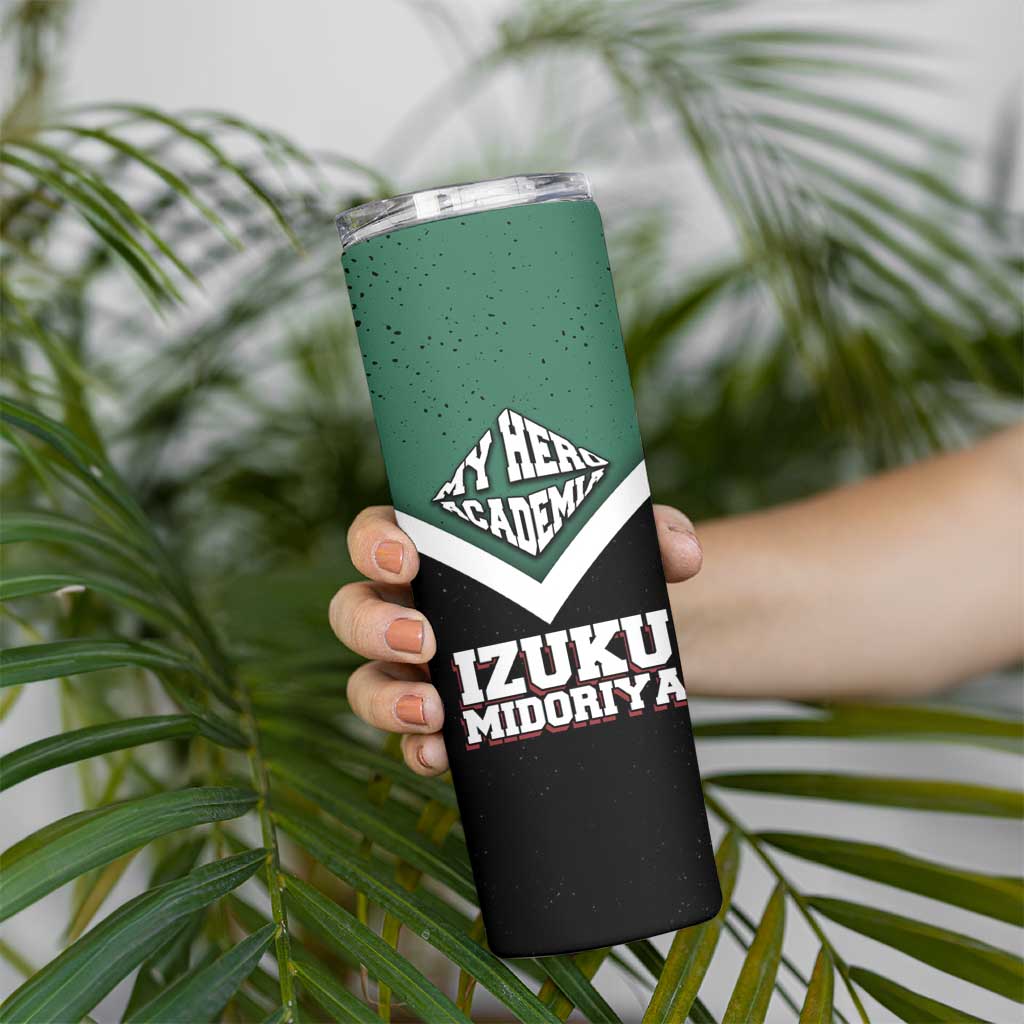 Izuku Midoriya My Hero Academia Skinny Tumbler Anime Grunge Splatter Graphic Style