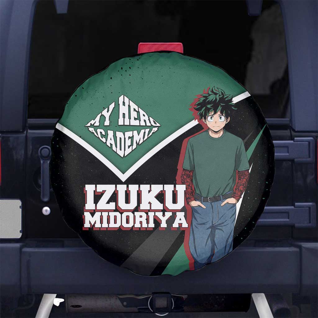 Izuku Midoriya My Hero Academia Spare Tire Cover Anime Grunge Splatter Graphic Style