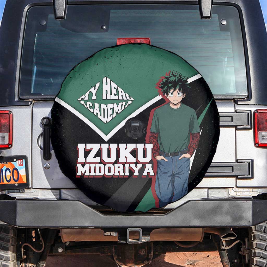 Izuku Midoriya My Hero Academia Spare Tire Cover Anime Grunge Splatter Graphic Style