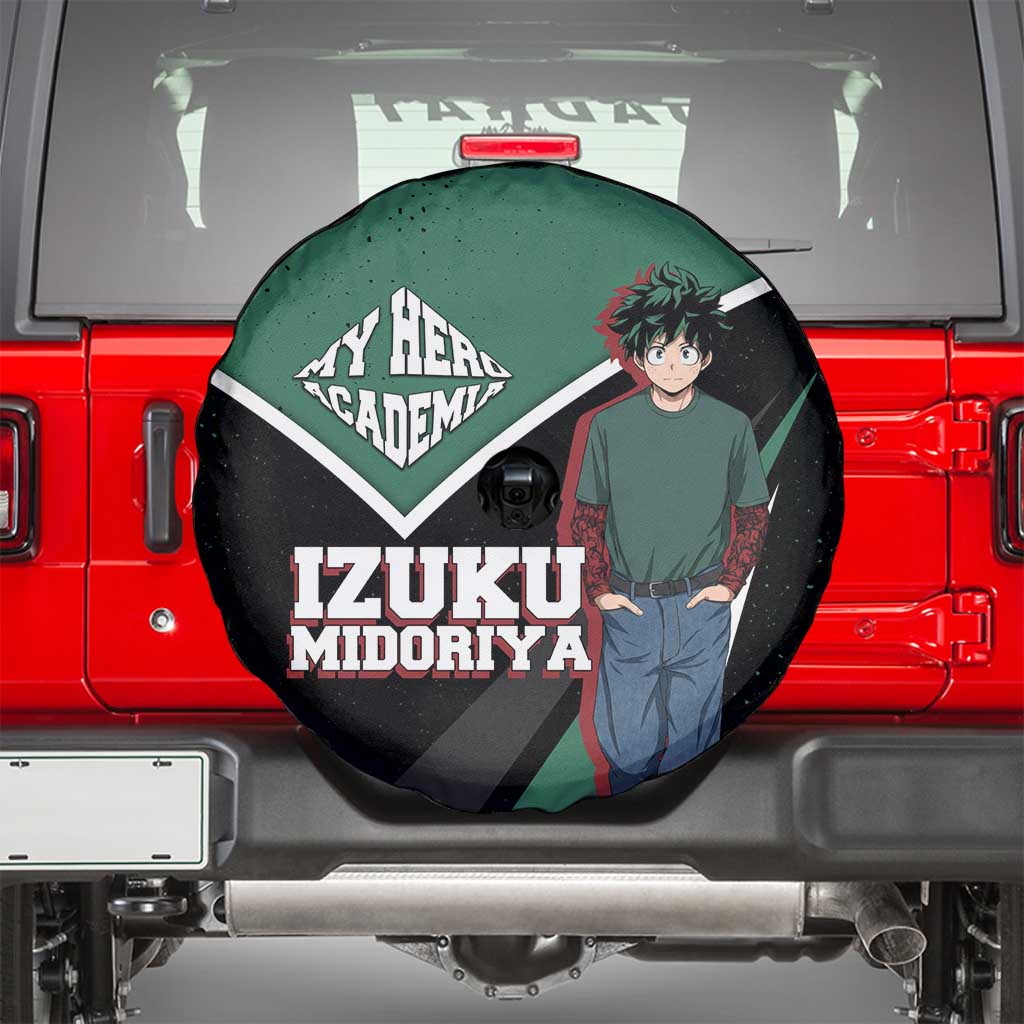 Izuku Midoriya My Hero Academia Spare Tire Cover Anime Grunge Splatter Graphic Style