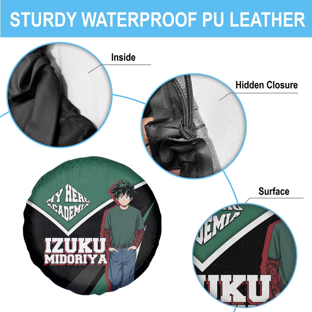 Izuku Midoriya My Hero Academia Spare Tire Cover Anime Grunge Splatter Graphic Style