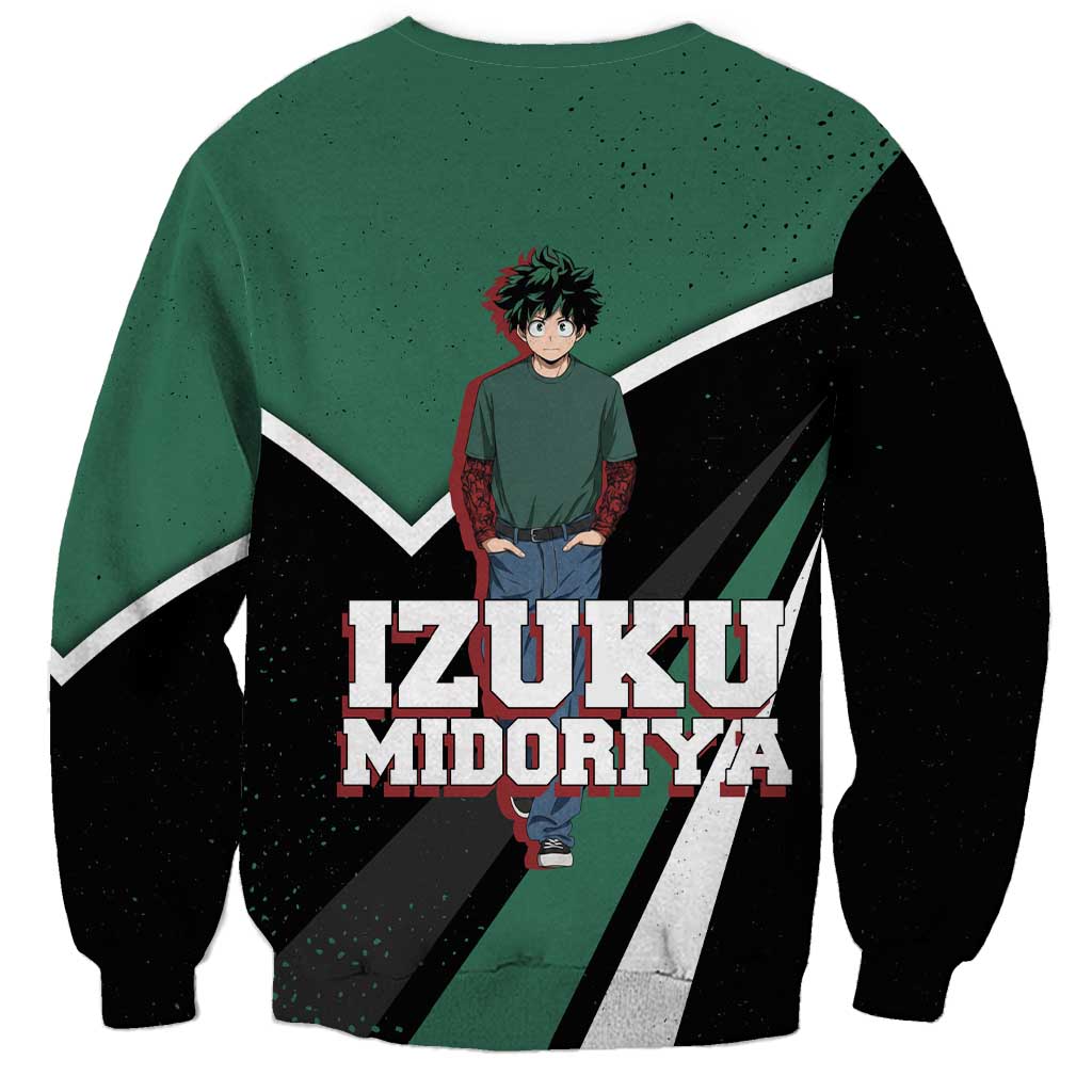 Izuku Midoriya My Hero Academia Sweatshirt Anime Grunge Splatter Graphic Style