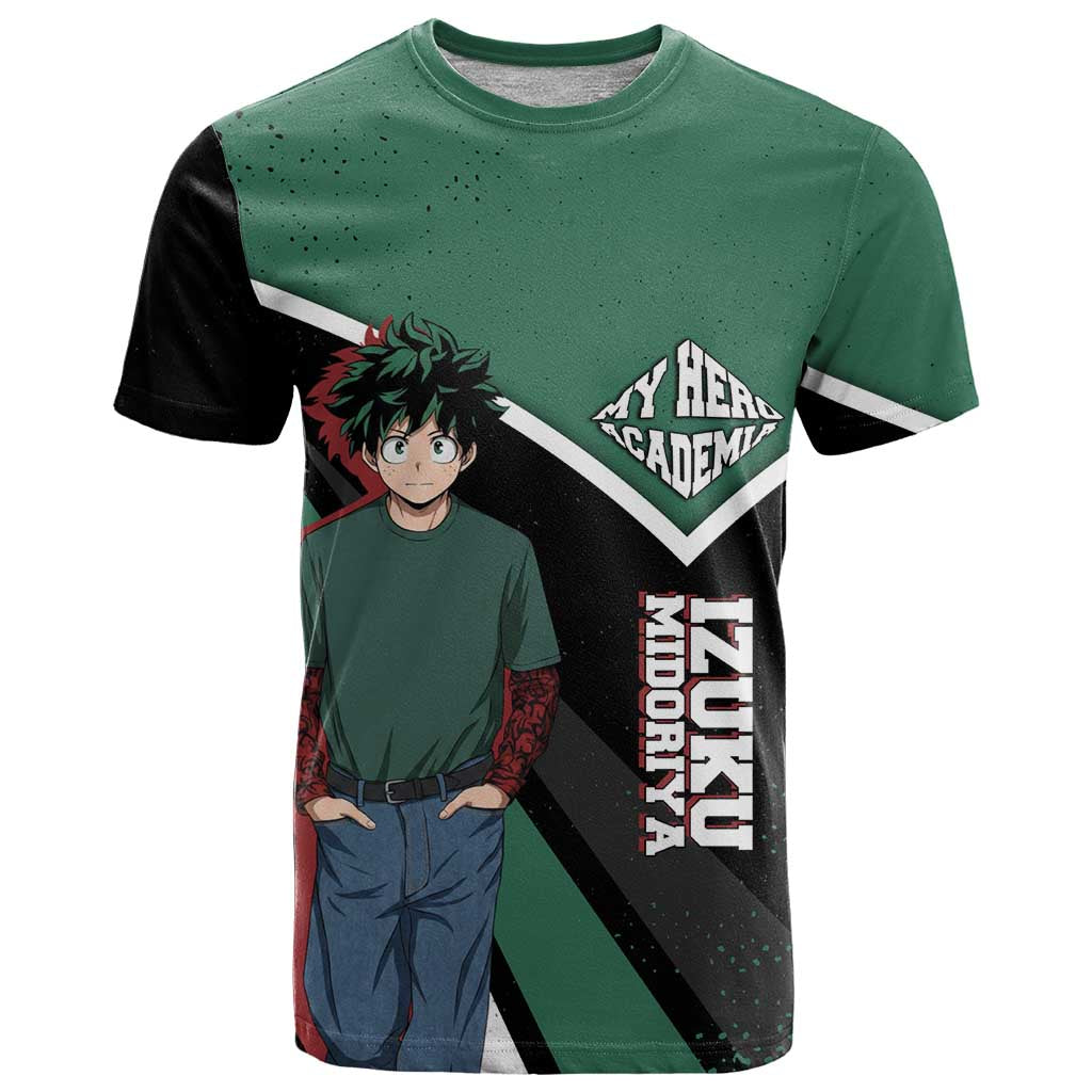 Izuku Midoriya My Hero Academia T Shirt Anime Grunge Splatter Graphic Style