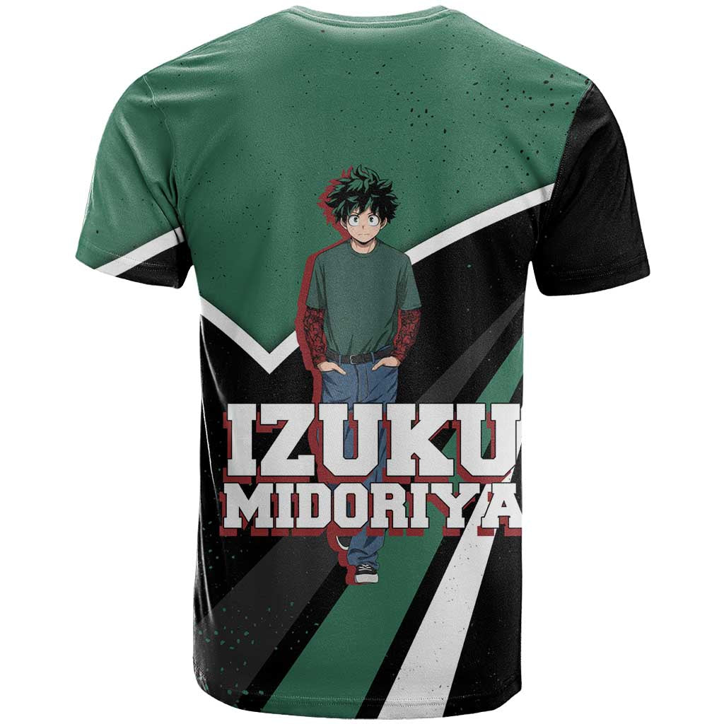 Izuku Midoriya My Hero Academia T Shirt Anime Grunge Splatter Graphic Style