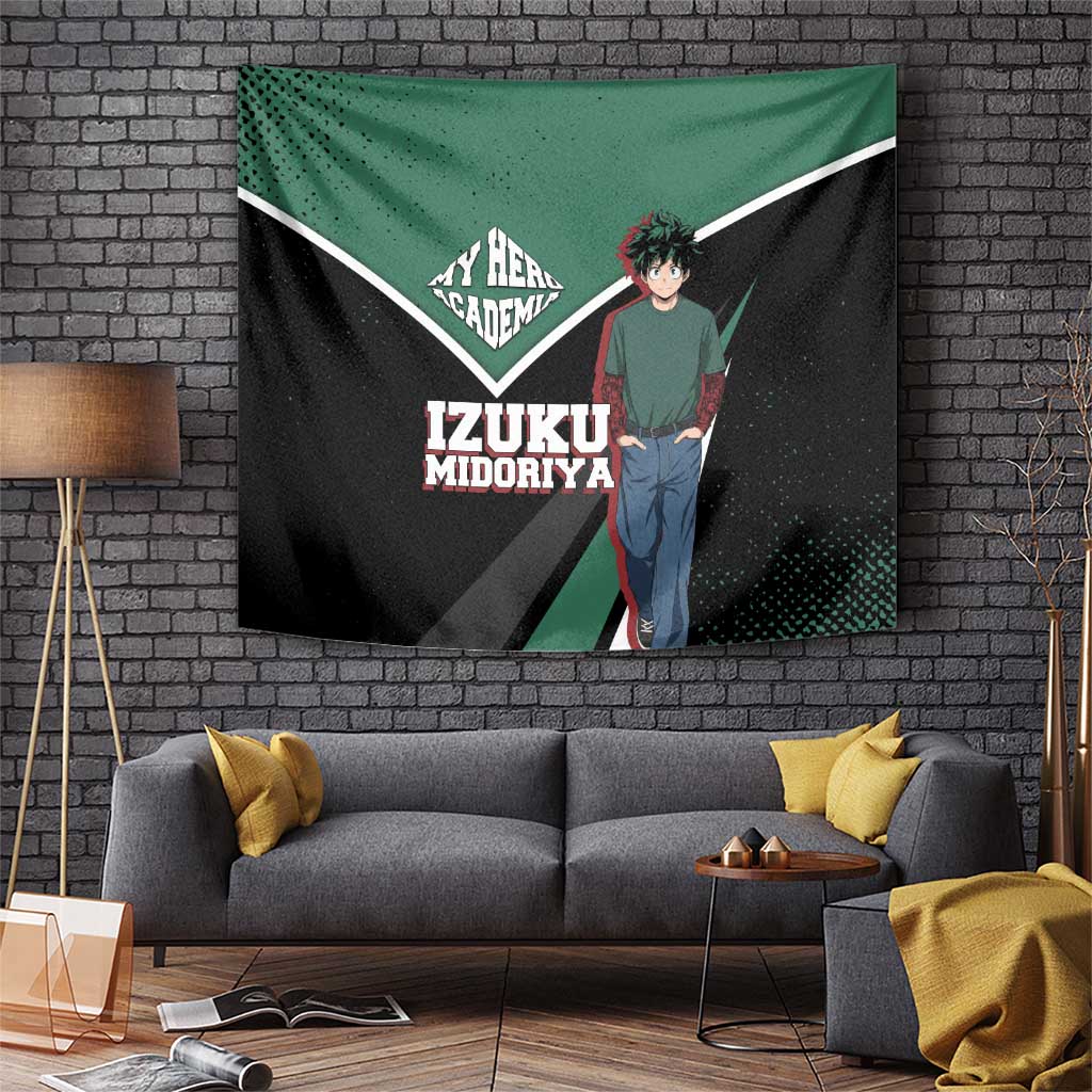 Izuku Midoriya My Hero Academia Tapestry Anime Grunge Splatter Graphic Style