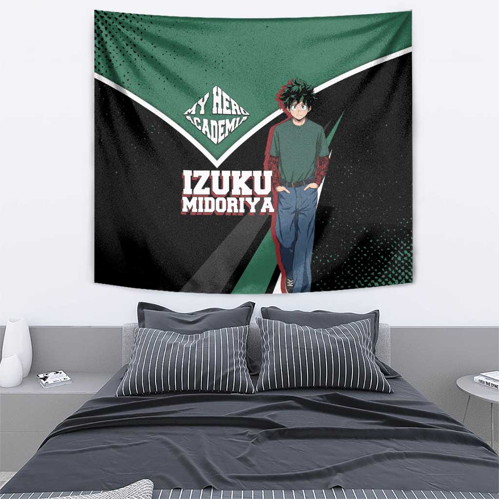 Izuku Midoriya My Hero Academia Tapestry Anime Grunge Splatter Graphic Style
