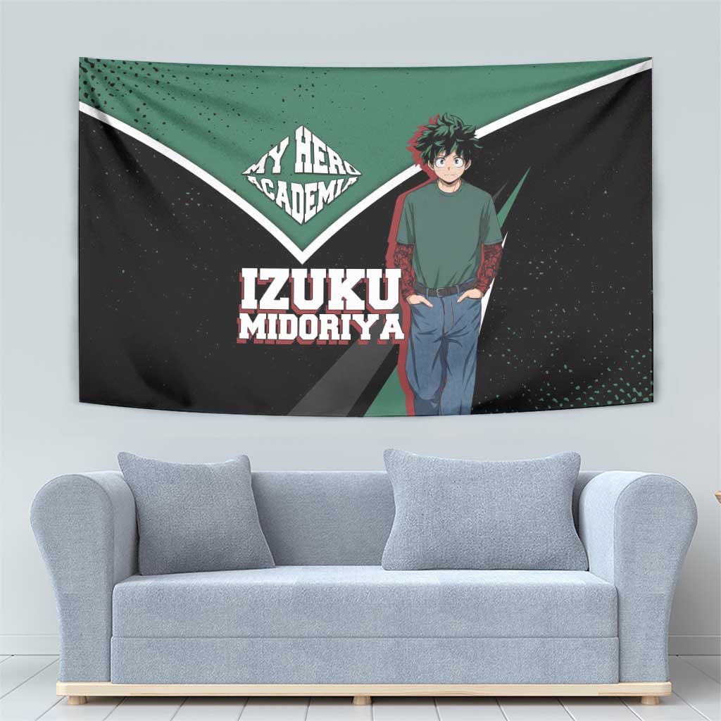 Izuku Midoriya My Hero Academia Tapestry Anime Grunge Splatter Graphic Style