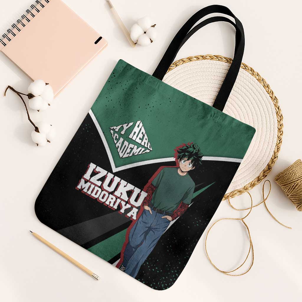 Izuku Midoriya My Hero Academia Tote Bag Anime Grunge Splatter Graphic Style