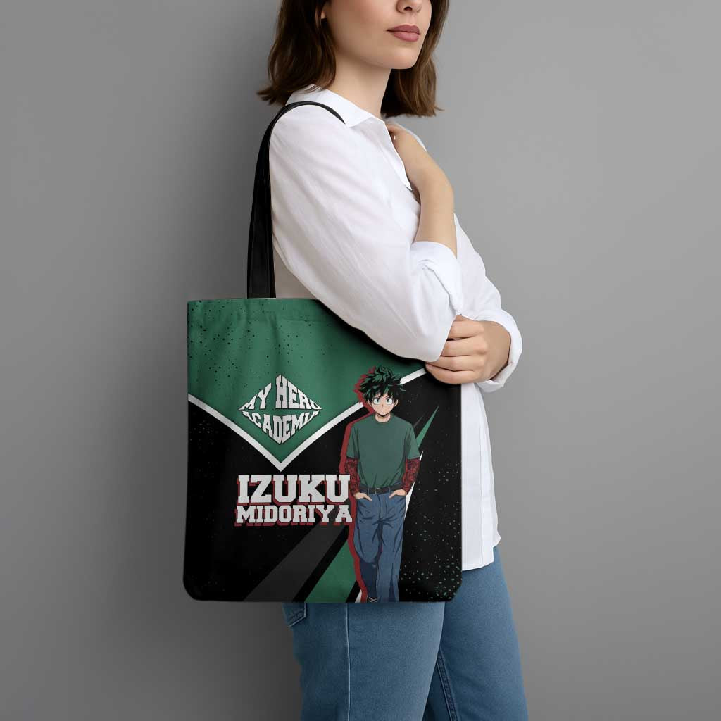Izuku Midoriya My Hero Academia Tote Bag Anime Grunge Splatter Graphic Style