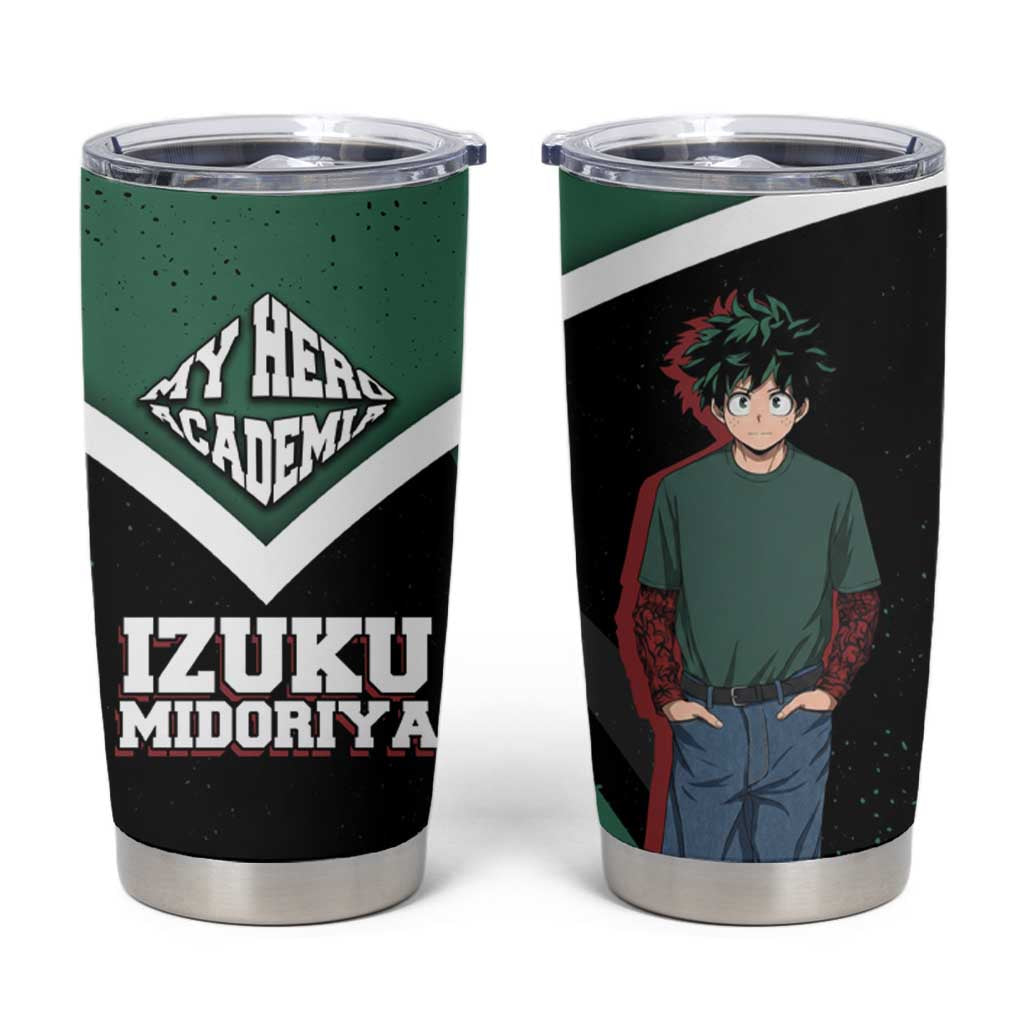 Izuku Midoriya My Hero Academia Tumbler Cup Anime Grunge Splatter Graphic Style