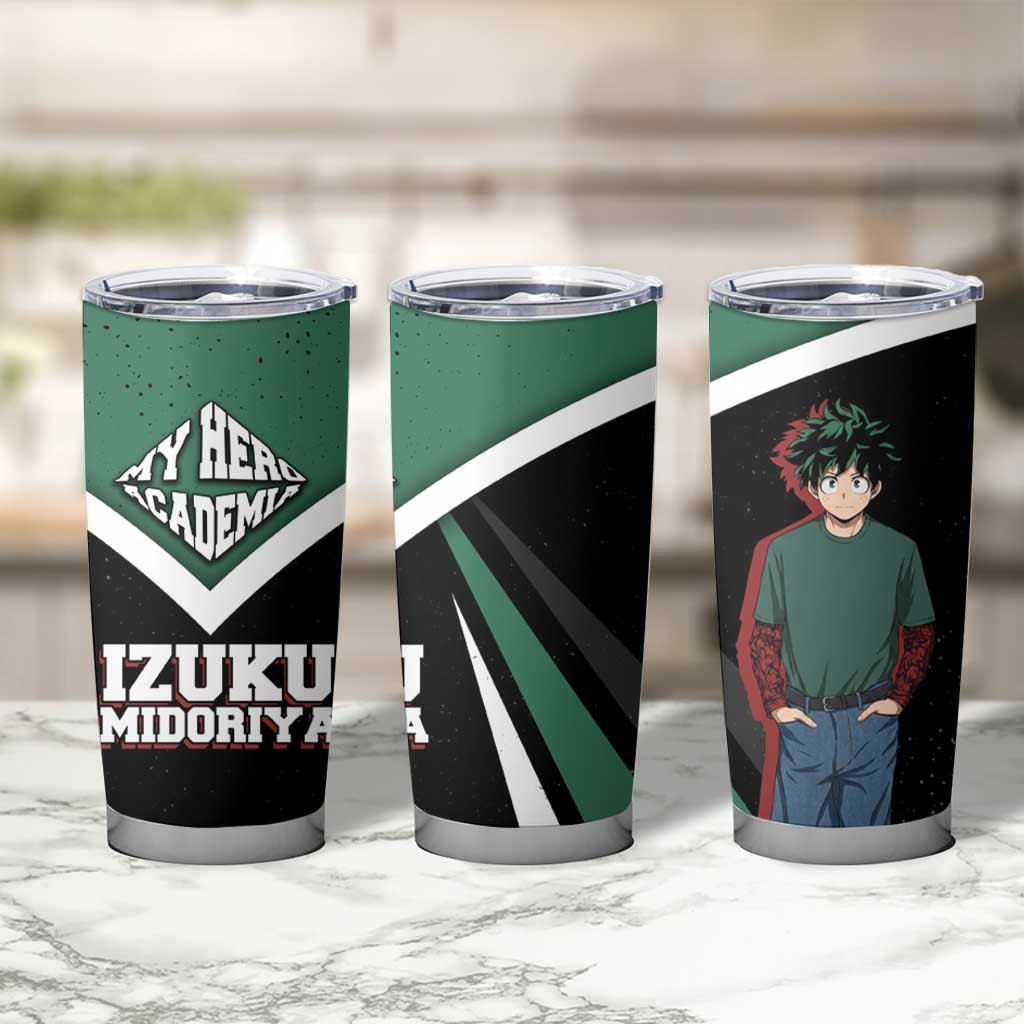 Izuku Midoriya My Hero Academia Tumbler Cup Anime Grunge Splatter Graphic Style