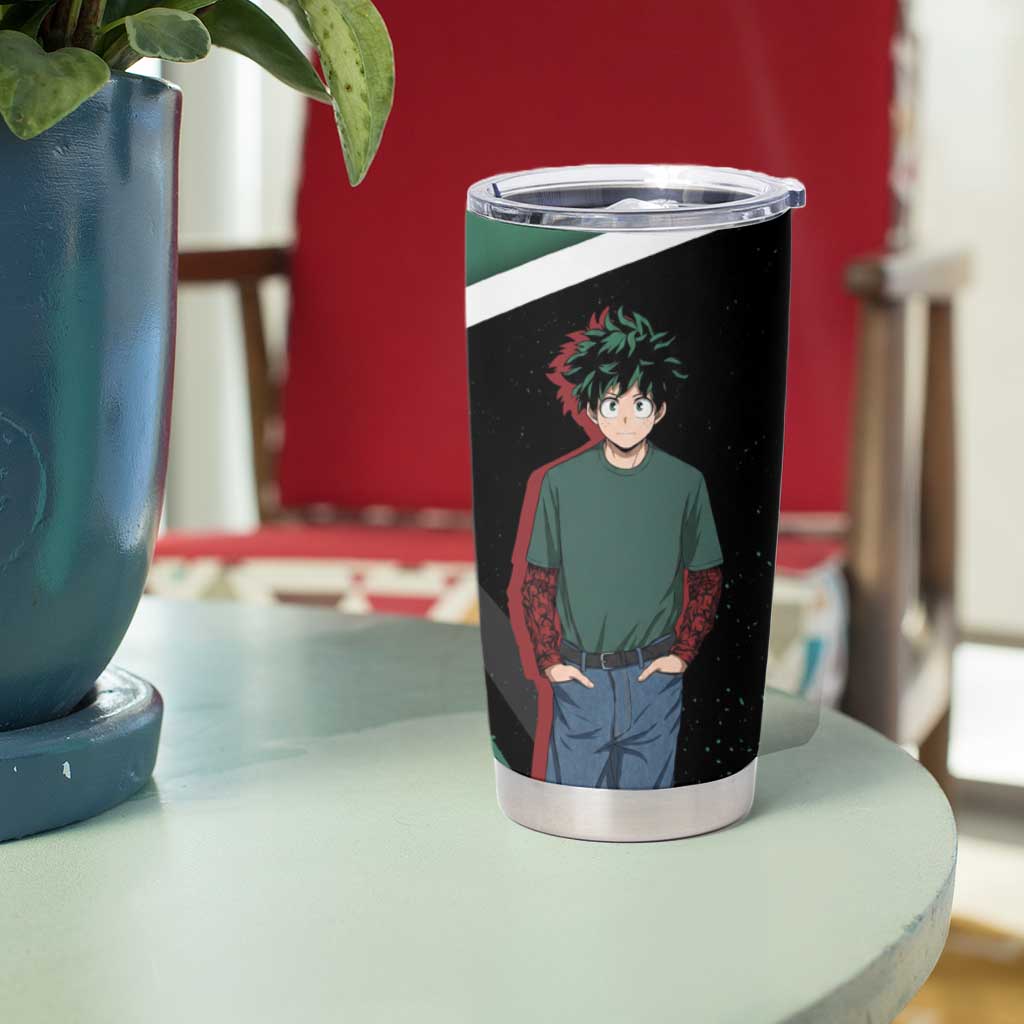Izuku Midoriya My Hero Academia Tumbler Cup Anime Grunge Splatter Graphic Style