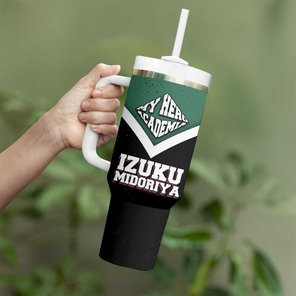 Izuku Midoriya My Hero Academia Tumbler With Handle Anime Grunge Splatter Graphic Style