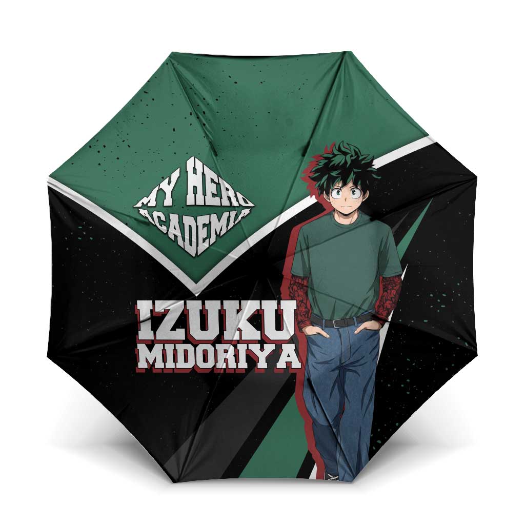 Izuku Midoriya My Hero Academia Umbrella Anime Grunge Splatter Graphic Style
