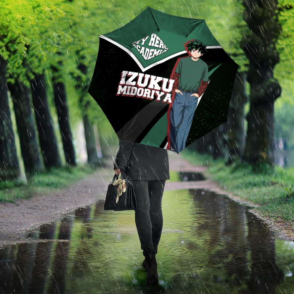 Izuku Midoriya My Hero Academia Umbrella Anime Grunge Splatter Graphic Style