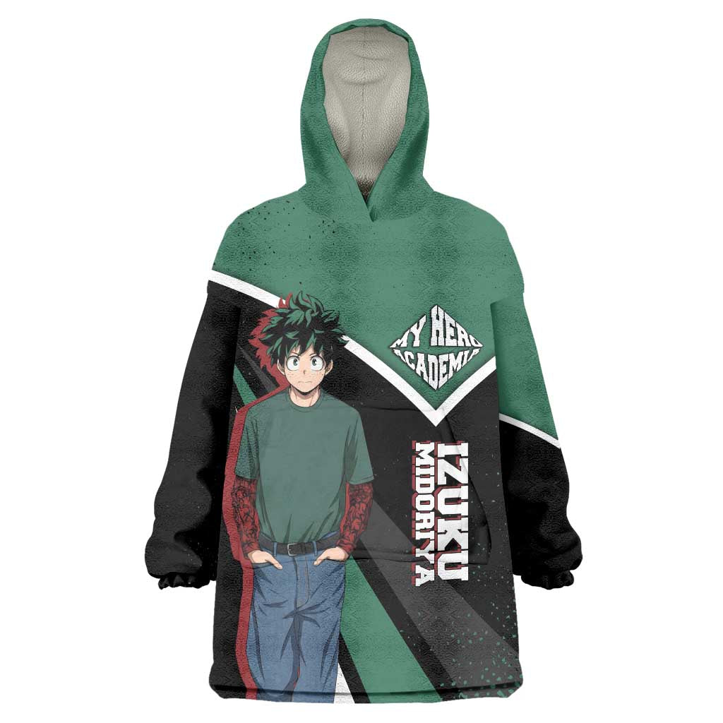 Izuku Midoriya My Hero Academia Wearable Blanket Hoodie Anime Grunge Splatter Graphic Style